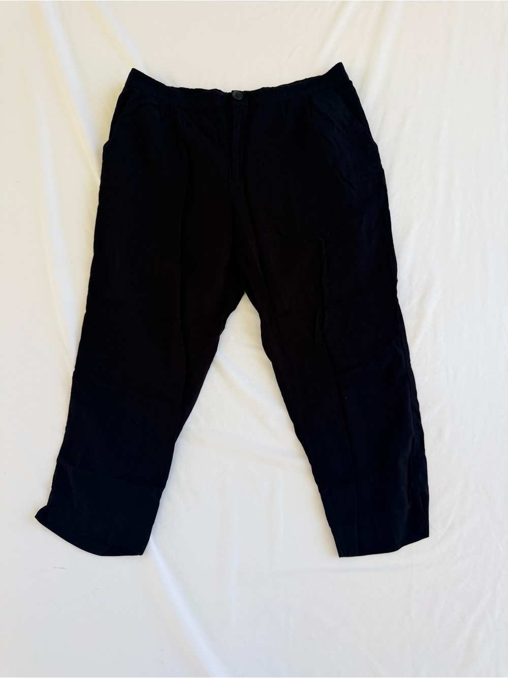 Madewell Black Viscose Track Trousers XL Cropped Pants Lounge Comfy Tapered